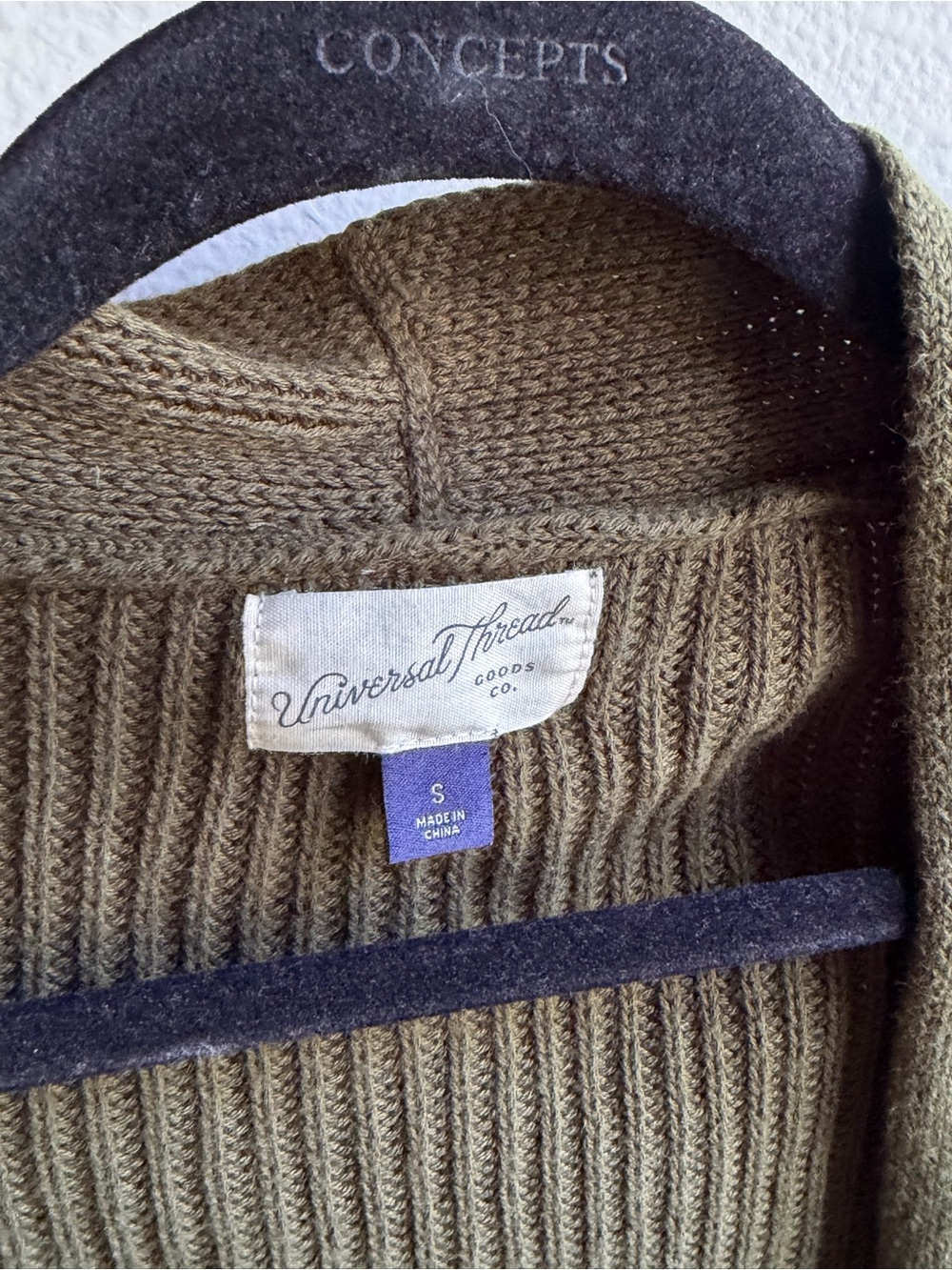 Universal Thread Olive Green Open-Front Ribbed Cardigan - Picture 4 of 8